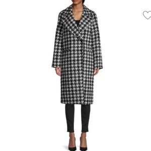 NWT AVEC LES FILLES Houndstooth Oversize Double Face Coat Sz XS